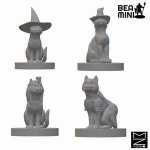Cat Familiars | BeaMini Unpainted RPG Miniatures
