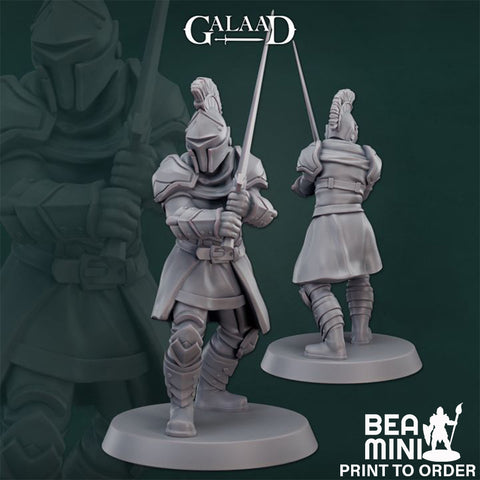 Knight with Two Handed Sword | BeaMini Print to Order Miniatures