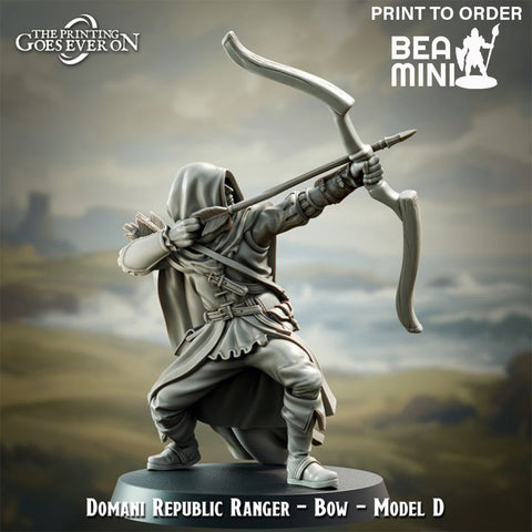Domani Republic Archer (Bow) - D | BeaMini Print to Order Miniatures