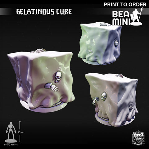 Gelatinous Cube | BeaMini Print to Order Miniatures