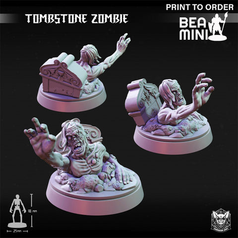 Tombstone Zombie | BeaMini Print to Order Miniatures