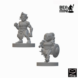 Gnome Cleric & Monk | BeaMini Unpainted RPG Miniatures