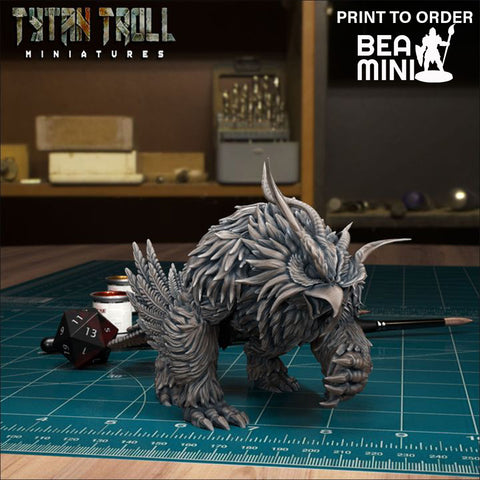 Owlbear 01 | BeaMini Print to Order Miniatures