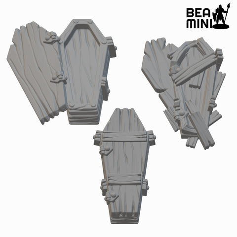 Coffins | BeaMini Unpainted RPG Miniatures