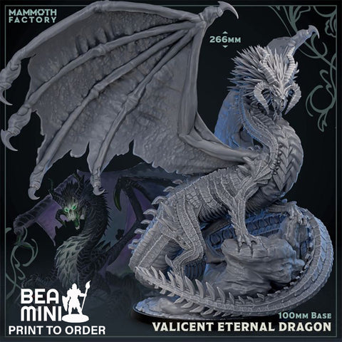 Valicent, the Eternal Dragon | BeaMini Print to Order Miniatures