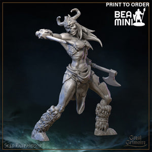 Skuld Ragnfastdottir, Undead Barbarian | BeaMini Print to Order Miniatures