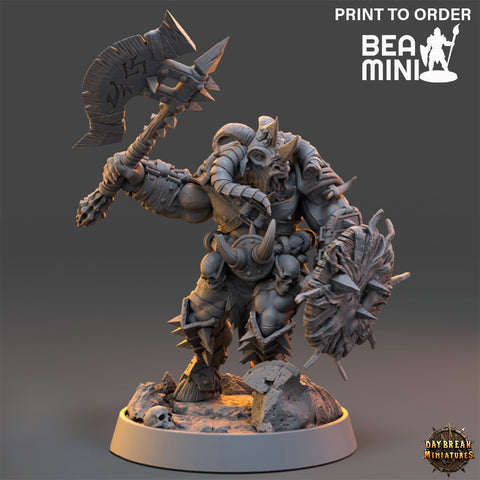 Turrff - Beastman Warrior | BeaMini Print to Order Miniatures