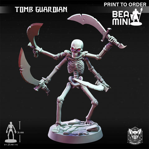 Tomb Guardian Skeleton | BeaMini Print to Order Miniatures