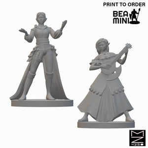 Elf Bard | BeaMini Unpainted RPG Miniatures