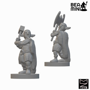 Gnome Barbarians | BeaMini Unpainted RPG Miniatures