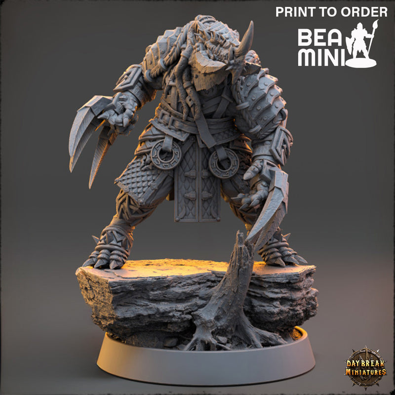 Zsagatai the Blue Blizzard - Dragonborn Rogue | BeaMini Print to Order Miniatures