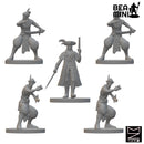 Pirate Captain and Crew | BeaMini Unpainted RPG Miniatures