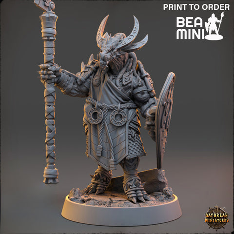 Mogok Moonslayer - Dragonborn Cleric | BeaMini Print to Order Miniatures