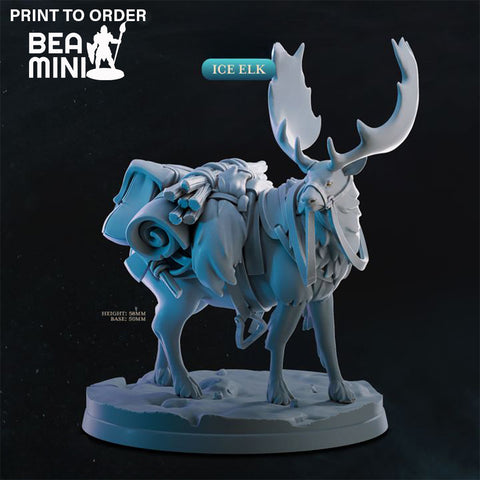 Ice Elk | BeaMini Print to Order Miniatures