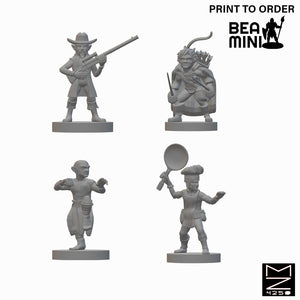 Gnome Adventurers | BeaMini Unpainted RPG Miniatures