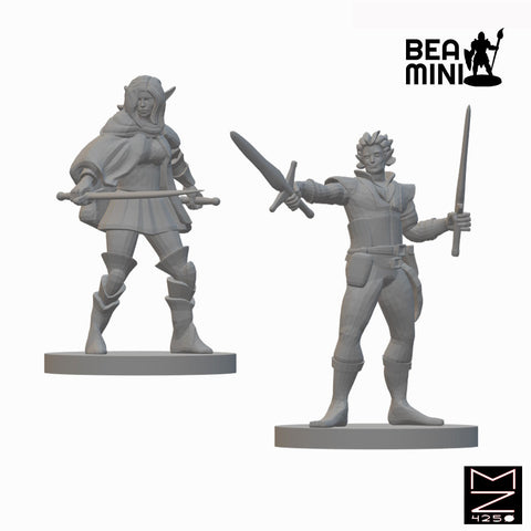 Elf Swashbuckler | BeaMini Unpainted RPG Miniatures