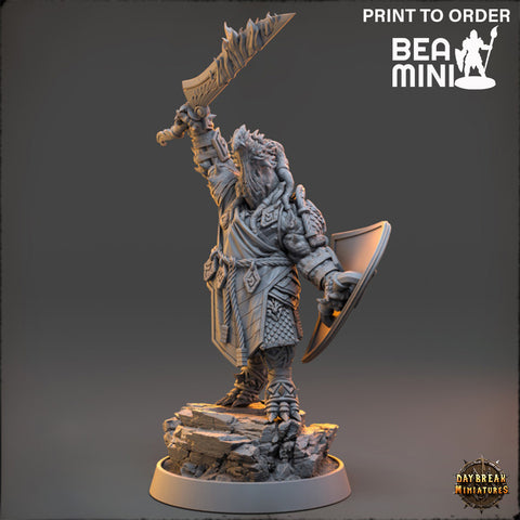 Tourmaline the Petrifier - Dragonborn Paladin | BeaMini Print to Order Miniatures