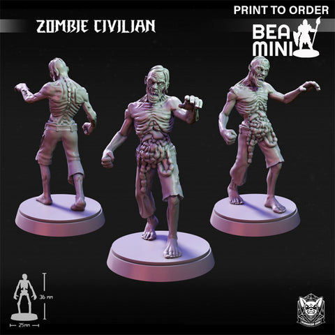 Zombie Civilian 02 | BeaMini Print to Order Miniatures