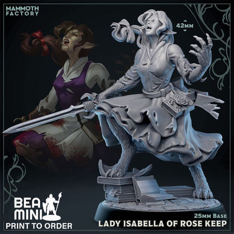 Lady Isabella of Rose Keep | BeaMini Print to Order Miniatures