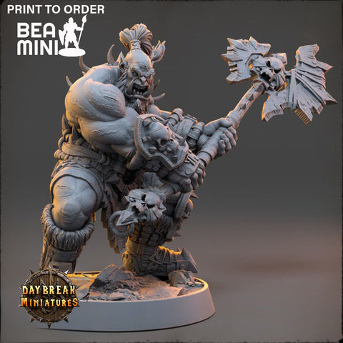 Lokomotiv Zwingli - Orc Barbarian | BeaMini Print to Order Miniatures