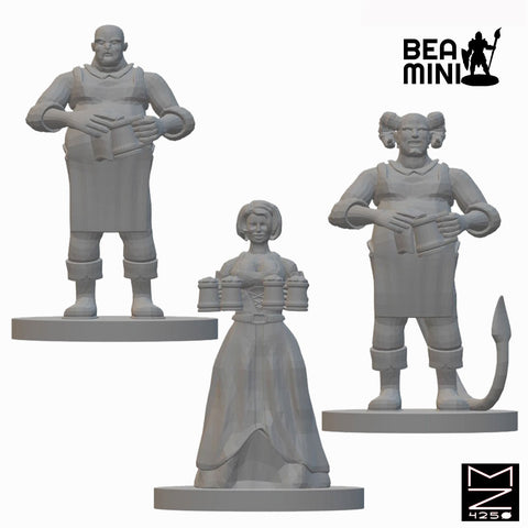 Bartenders | BeaMini Unpainted RPG Miniatures