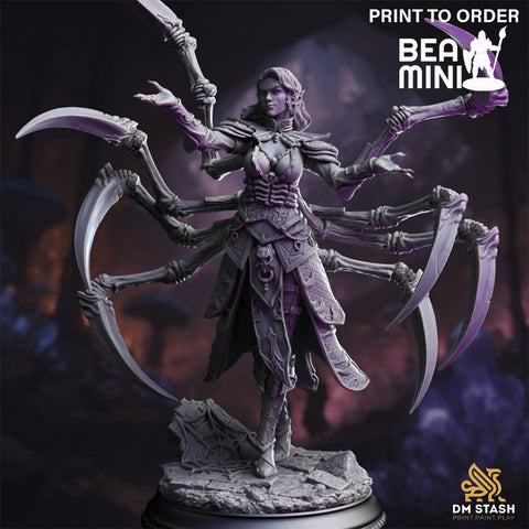 Dirthana of the Void's Embrace - Drow Sorceress | BeaMini Print to Order Miniatures