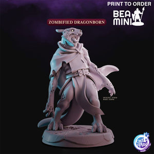 Zombified Dragonborn | BeaMini Print to Order Miniatures