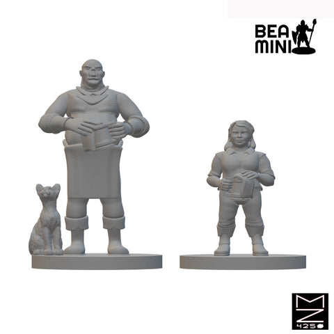 Innkeeper & Bartender | BeaMini Unpainted RPG Miniatures