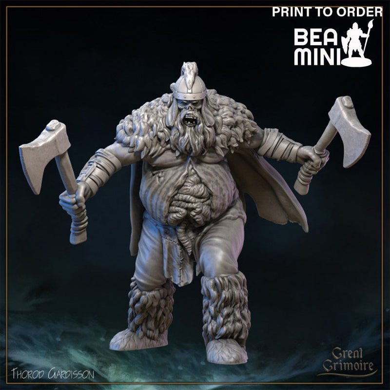 Thorod Gardisson, Undead Barbarian | BeaMini Print to Order Miniatures