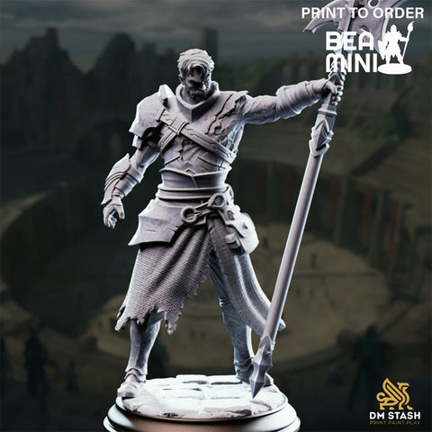 Hexhunter Gladiator - Andrek Strongarm  | BeaMini Print to Order Miniatures