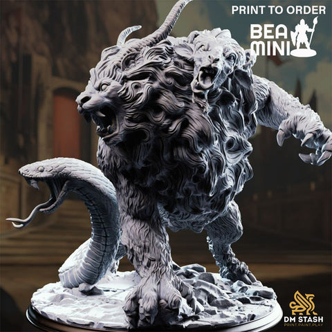 Capricalion the Chimera | BeaMini Print to Order Miniatures