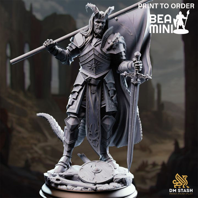 Tiefling Fighter - The Captain | BeaMini Print to Order Miniatures