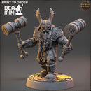 Terju ”Two Times” McTanttu - Dwarven Barbarian | BeaMini Print to Order Miniatures