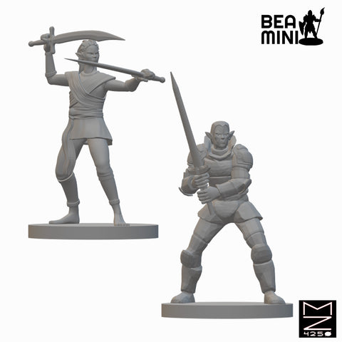 Elf Fighter | BeaMini Unpainted RPG Miniatures