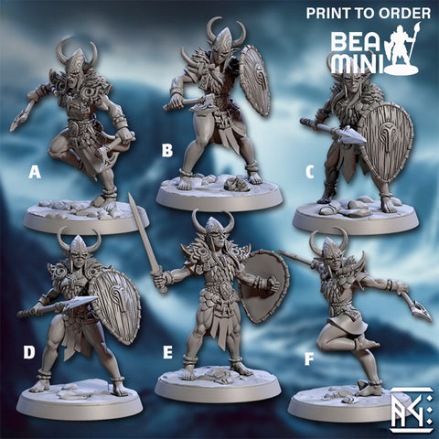Barbarian Frost Raiders | BeaMini Print to Order Miniatures