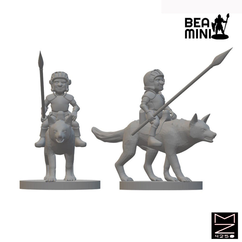 Gnome Cavaliers | BeaMini Unpainted RPG Miniatures