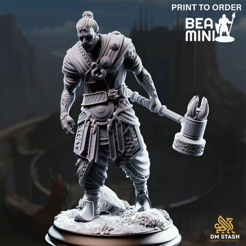 Human Barbarian - Sindan | BeaMini Print to Order Miniatures