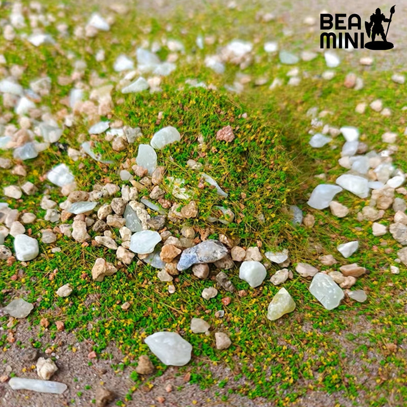 Bea Mini Terrain Basing Ground Powder (Green/Red with Pebbles)