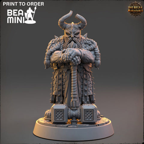 Ukko Hakka - Dwarven Cleric | BeaMini Print to Order Miniatures