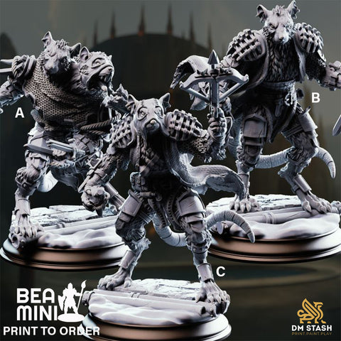 Ratfolk Vermin | BeaMini Print to Order Miniatures
