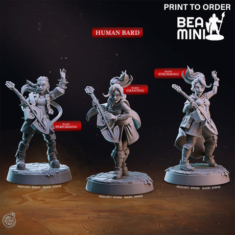 Human Bard | BeaMini Print to Order Miniatures