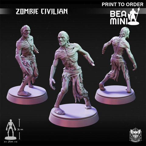 Zombie Civilian 01 | BeaMini Print to Order Miniatures