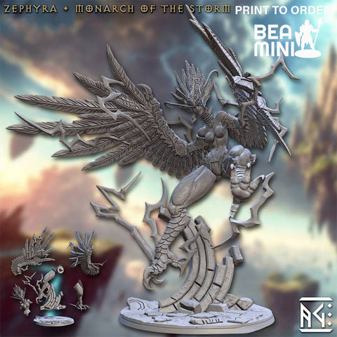 Zephyra Monarch of the Storm | BeaMini Print to Order Miniatures