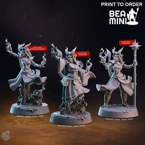 Tiefling Sorcerer | BeaMini Print to Order Miniatures