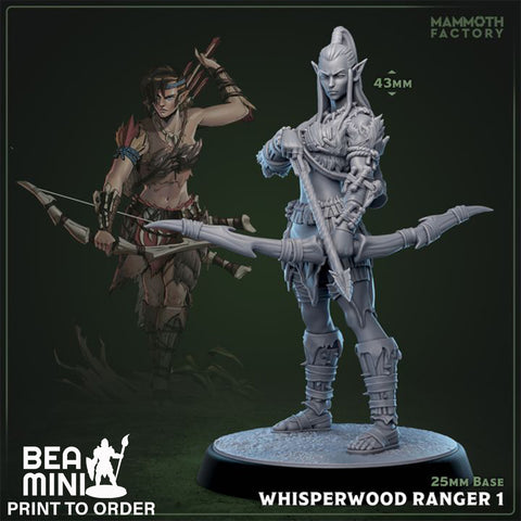 Whisperwood Ranger 1 | BeaMini Print to Order Miniatures