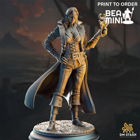 Elf Pirate Rogue - Charlotte-Anne | BeaMini Print to Order Miniatures