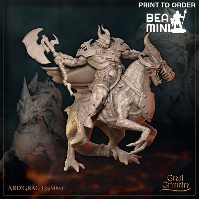 Ard'Grag - Dragonborn Warrior | BeaMini Print to Order Miniatures