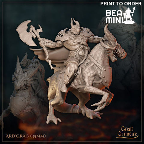 Ard'Grag - Dragonborn Warrior | BeaMini Print to Order Miniatures