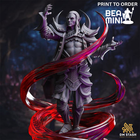 Ilvos Drak'thin - Drow Sorcerer | BeaMini Print to Order Miniatures