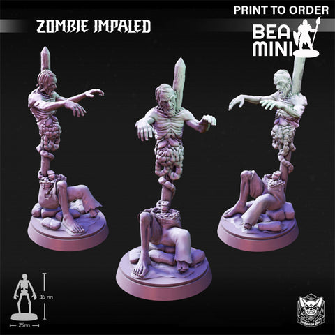 Zombie Impaled | BeaMini Print to Order Miniatures